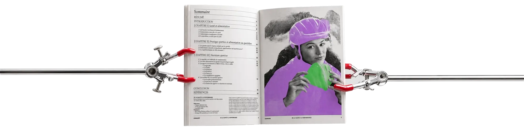 Sports nutrition guide with athlete illustration symbolizing performance and healthy eating