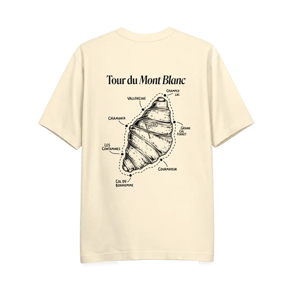 T-shirt Tour du Mont Blanc Croissant Yanaa en coton bio Natural Raw, vue dos